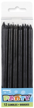 Candles Black Long 12 Pack