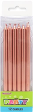 Candles Rose Gold Long 12 Pack
