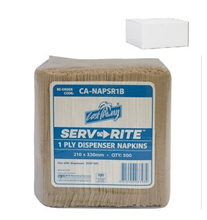 Castaway ServRite Dispenser Napkins 1 Ply Brown 6000 Carton