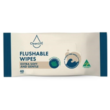 Clean Life Flushable Wipes 40PK