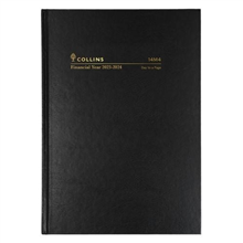 Collins 14M4 Financial Year Diary  Day to Page A4 Black