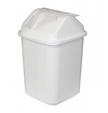 Compass Push Top Rectangular White Swing Bin 20L