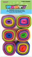Crepe Streamer Rainbow 12M 6 Pack