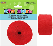 Crepe Streamer Red 24M