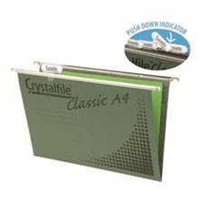 Crystalfile A4 Suspension Files Green 20Pack With Tabs And Inserts