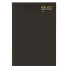 Diary A5 Day To Page 1Hr Black 