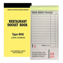 Docket Book 006 Take Away Single Copy Medium 100 Sheets