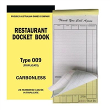 Docket Book 009 Restaurant Triplicate Large 25 Sheets
