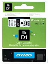 Dymo Label Tape 45013 D1 12Mm Black On White