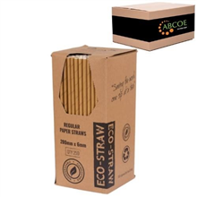 Eco Straw Regular Paper 3Ply Kraft 250PK