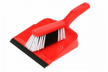 Edco Dust Pan and Brush Set Red