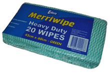 Edco Merriwipe Heavy Duty Wipe 60x45cm Green 20Pack