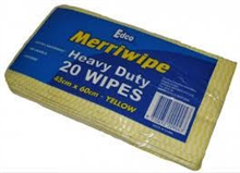 Edco Merriwipe Heavy Duty Wipe 60x45cm Yellow 20Pack