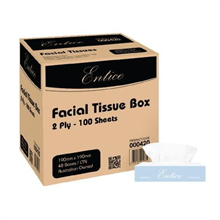Entice Facial Tissue 2 Ply 100PK 48CTN