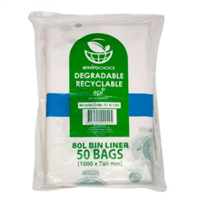 Envirochoice Bin Liner 80L Clear 50 Pack
