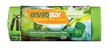 Envirostar Garbage Bag Compost Green 30L 25Roll