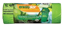 Envirostar Garbage Bag Compost Green 80L 20Roll