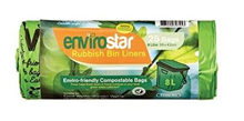Envirostar Garbage Bag Compost Green 8L 25Roll 