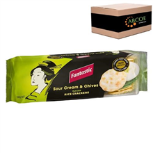 Fantastic Rice Crackers Sour Cream  Chives 100g 12CTN