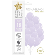 Five Star Balloons Matte Pastel Lilac 30Cm 18Pk Fs 