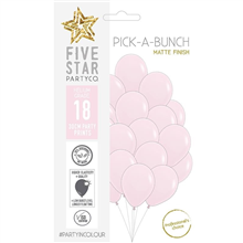 Five Star Balloons Matte Pastel Pink 30Cm 18Pk