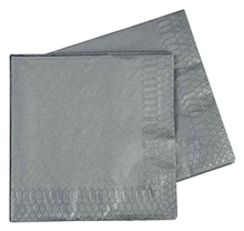 Five Star Napkins Cocktail 2Ply Metalic Silver 40 Pack