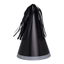 Five Star Party Hat With Tassel Topper Black 10 Pack