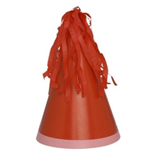 Five Star Party Hat With Tassel Topper Cherry 10 Pack