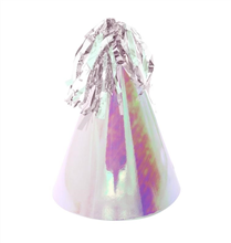 Five Star Party Hat With Tassel Topper Iridescent 10 Pack