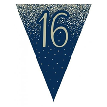 Flag Bunting Glitter Navy 16th