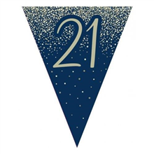 Flag Bunting Glitter Navy 21st