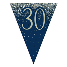 Flag Bunting Glitter Navy 30th