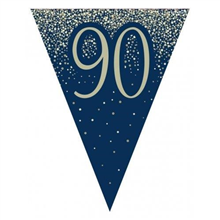 Flag Bunting Glitter Navy 90th
