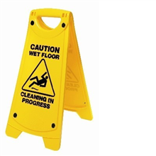 Floor Sign Wet Floor Cleaning in Progress Yellow Rapid Clean