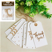 Gift Tag Thank You Met Gold 12pk