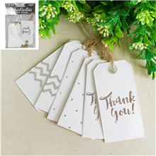 Gift Tag Thank You Met Silver 12pk