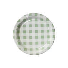 Gingham Green Paper Plate 9 20pk