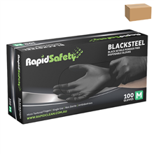 Gloves Nitrile Powder Free Black Medium 1000CTN