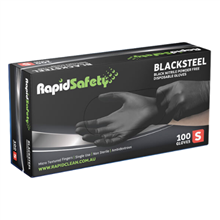 Gloves Nitrile Powder Free Black Small 100PK