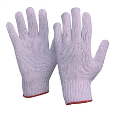 Gloves Polycotton SMLMED Pair Red Cuff