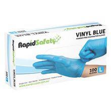 Gloves Vinyl Powder Free Large Blue 100PK