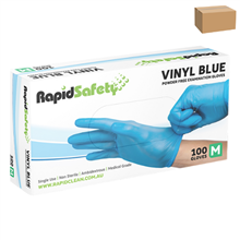 Gloves Vinyl Powder Free Medium Blue 1000CTN