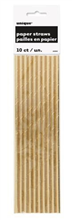 Gold Foil Paper Straws 10 Pack