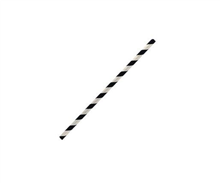 Greenmark Paper Straw Black Stripe Cocktail 250pk