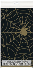 Halloween Blk  Gold Spider Tablecover