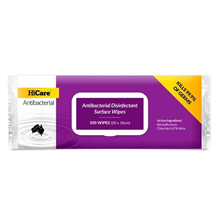 HiCare Antibacterial Disinfectant Surface Wipes 100PK