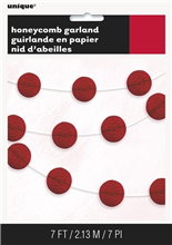 Honeycomb Ball Garland Red 213M