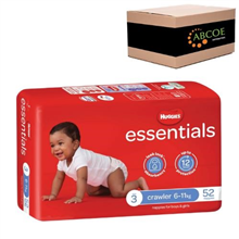 Huggies Essentials Nappies Crawler 52PK 611kg 4CTN Size 3