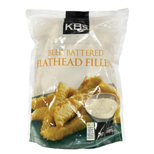 KBs Flathead Fillets Beer Battered 1kg
