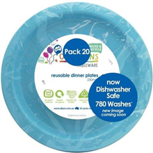 LIGHT BLUE ROUND DINNER PLATE 20PK ALP